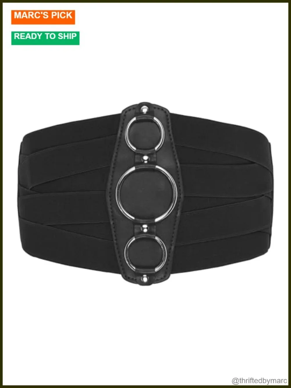 7 Inch Wide Lattice Corset Waspie Elastic Waist Belt with Faux Leather